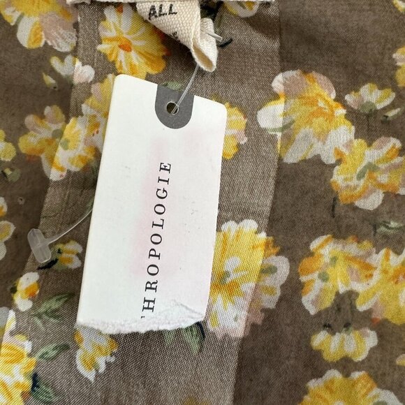 Anthropologie Kimono Cardigan Butter Yellow Boho Beachy Floral - Picture 16 of 16
